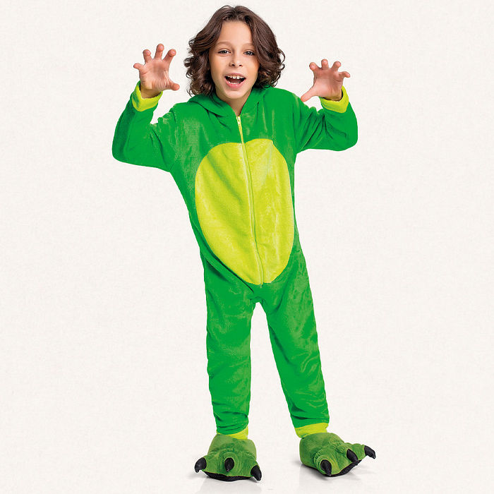 Kigurumi dinossauro em fleece