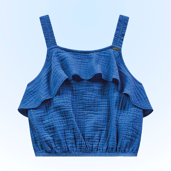 Regata em tecido malha gase com textura