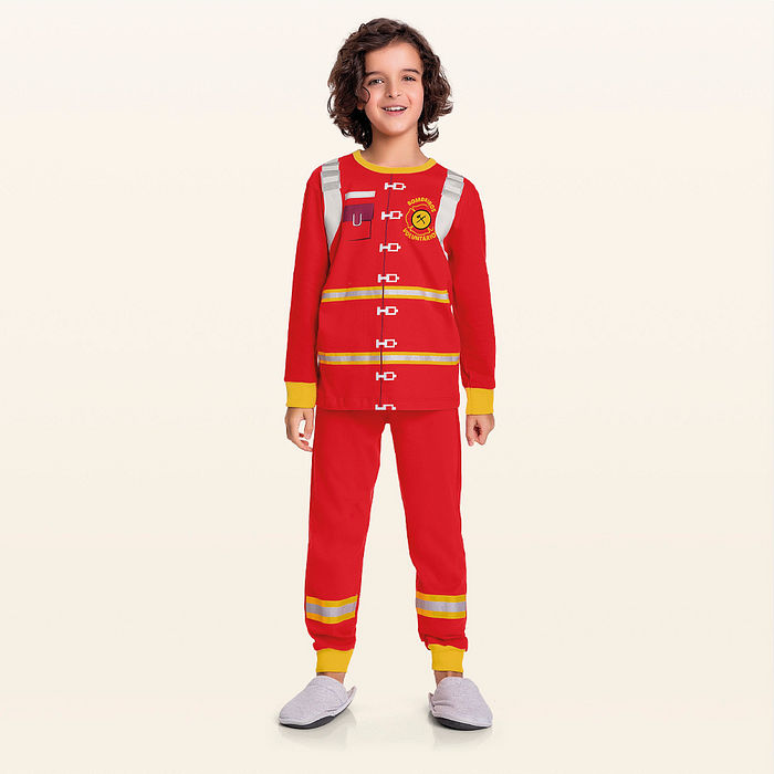 Conjunto pijama camiseta manga longa e calça profissão