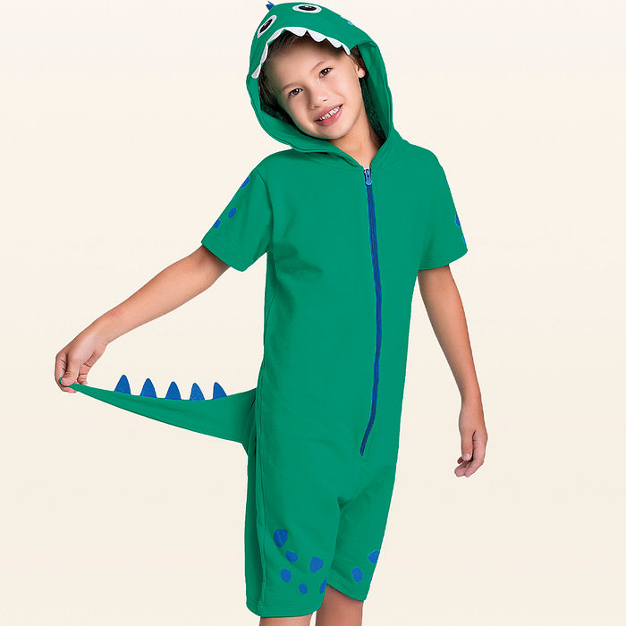 Kigurumi dinossauro em moletinho