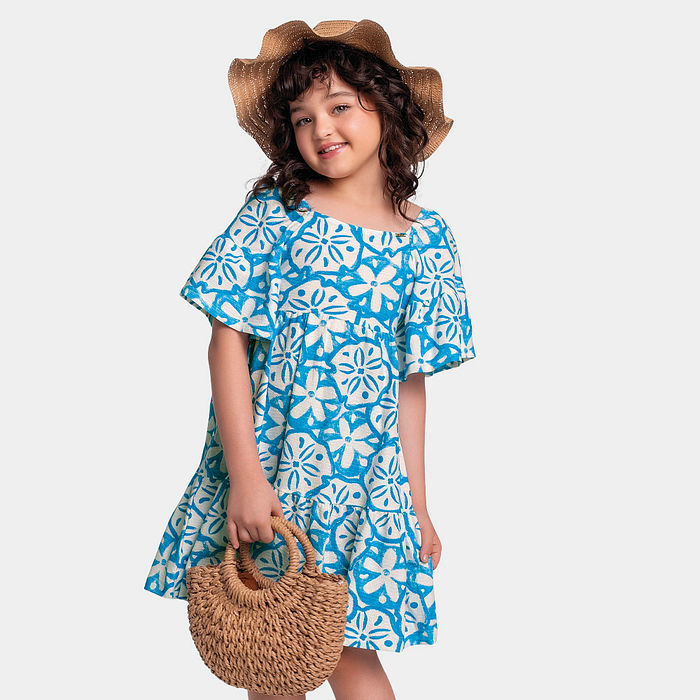 Vestido estampa bolacha do mar