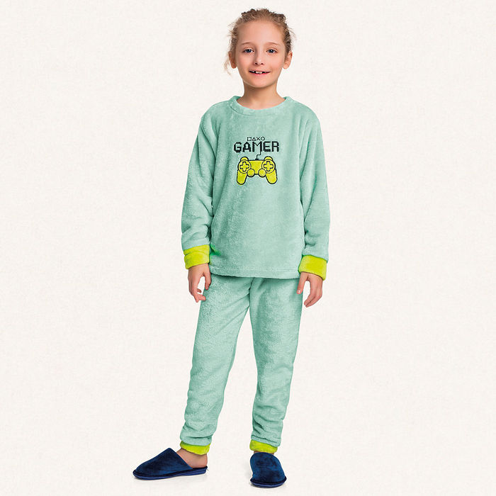 Conjunto blusão e calça em tecido fleece gamer