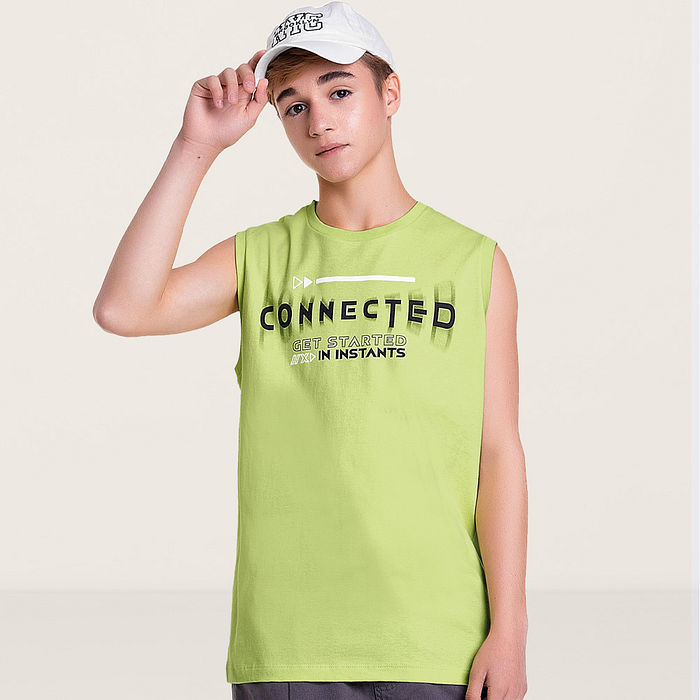 Regata lisa connected com silk em relevo 3D