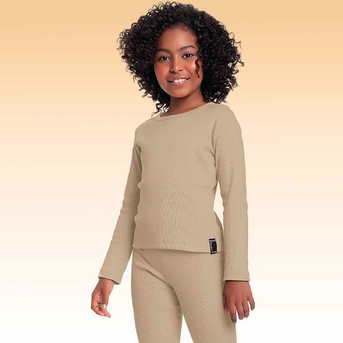 Blusa manga longa em ribana 2x1