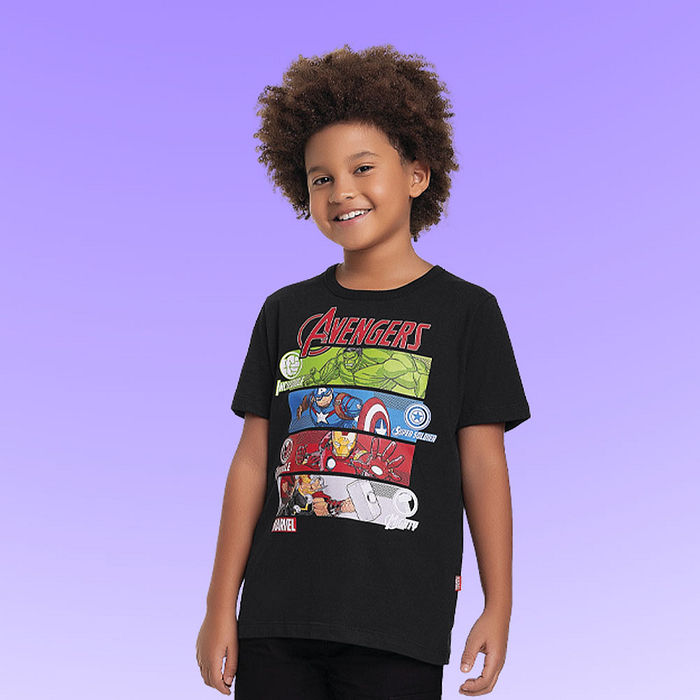 Camiseta em meia malha Os Vingadores