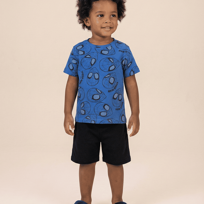 Conjunto camiseta e bermuda Homem-Aranha