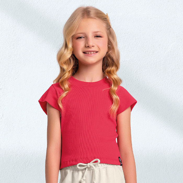 Blusa básica em ribana 2x1