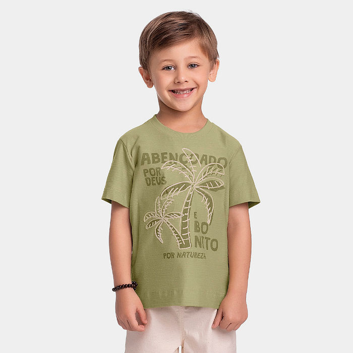 Camisa em meia malha flamê brasilidade