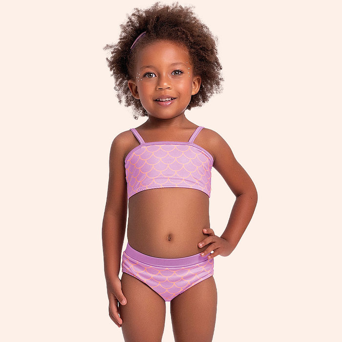 Conjunto biquíni top e calcinha sublimada com forro em cotton poliéster