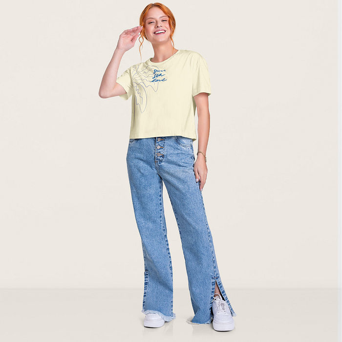 Blusa palmeira em meia malha