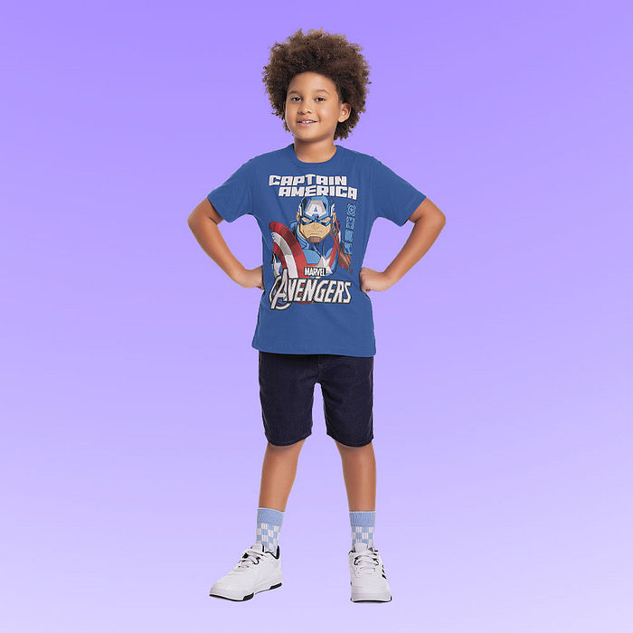 Camiseta em meia malha Os Vingadores