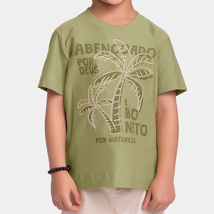 Camisa em meia malha flamê brasilidade