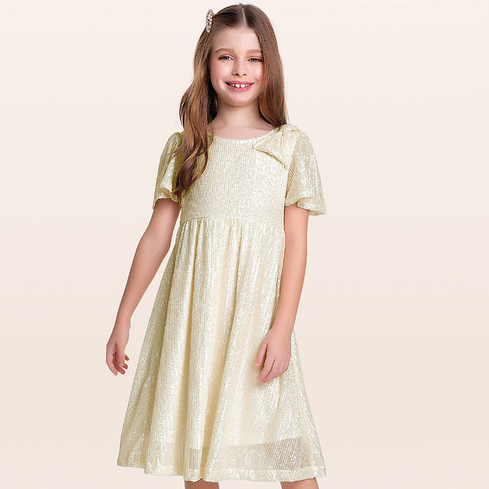 Vestido em tecido lantejoula