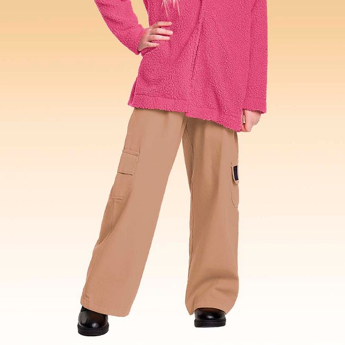 Calça wide leg em sarja queen