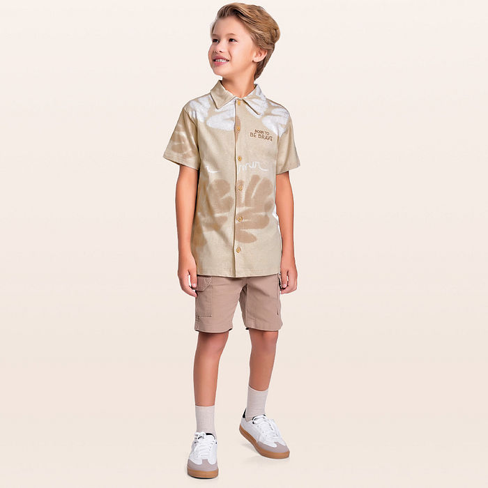 Camisa em meia malha brave com botões