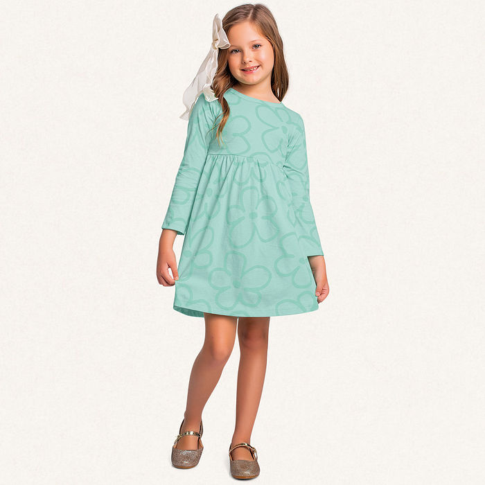 Vestido em meia malha grandes flores