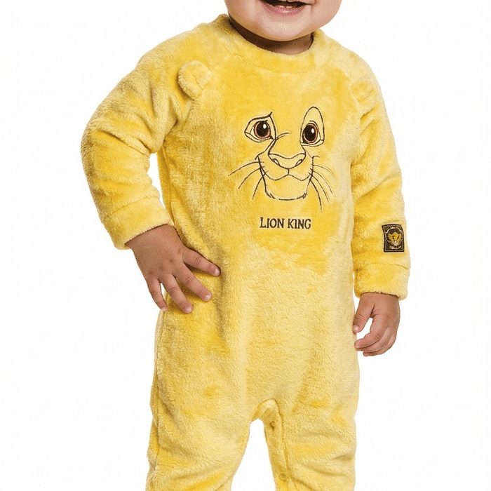 Macacão manga longa em tecido fleece Simba