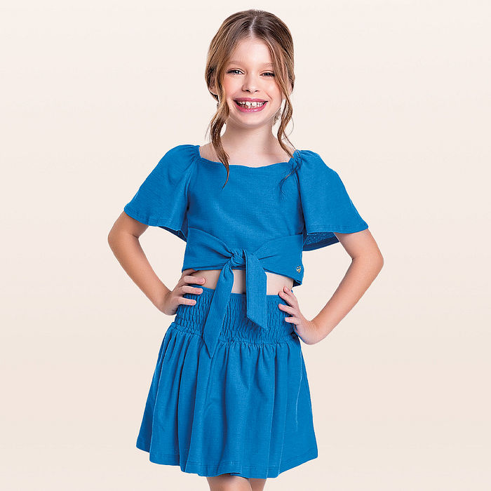 Conjunto blusa e short-saia lisboa