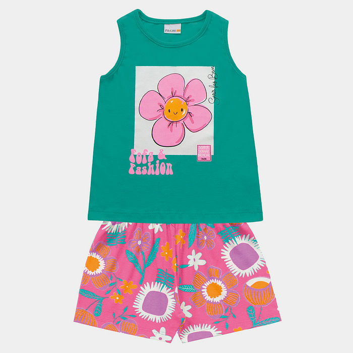Conjunto regata e short de flor