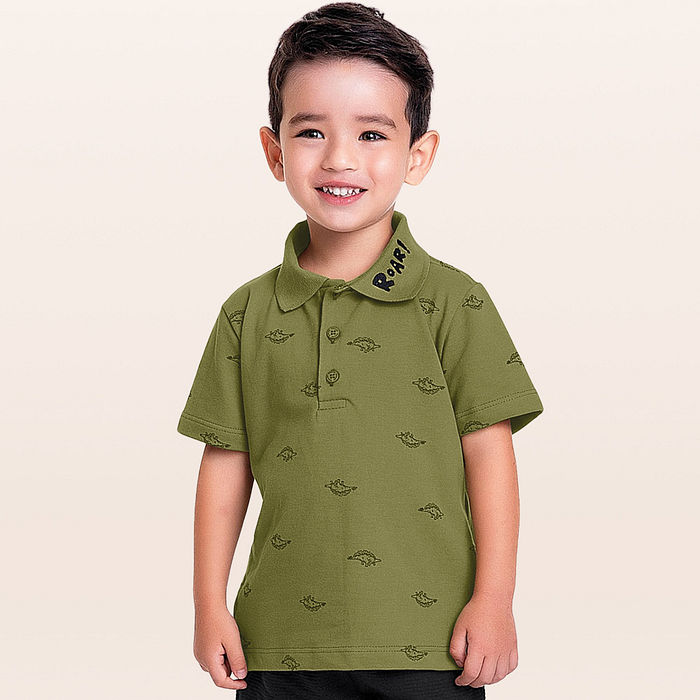 Camisa polo em meia malha piquet dino