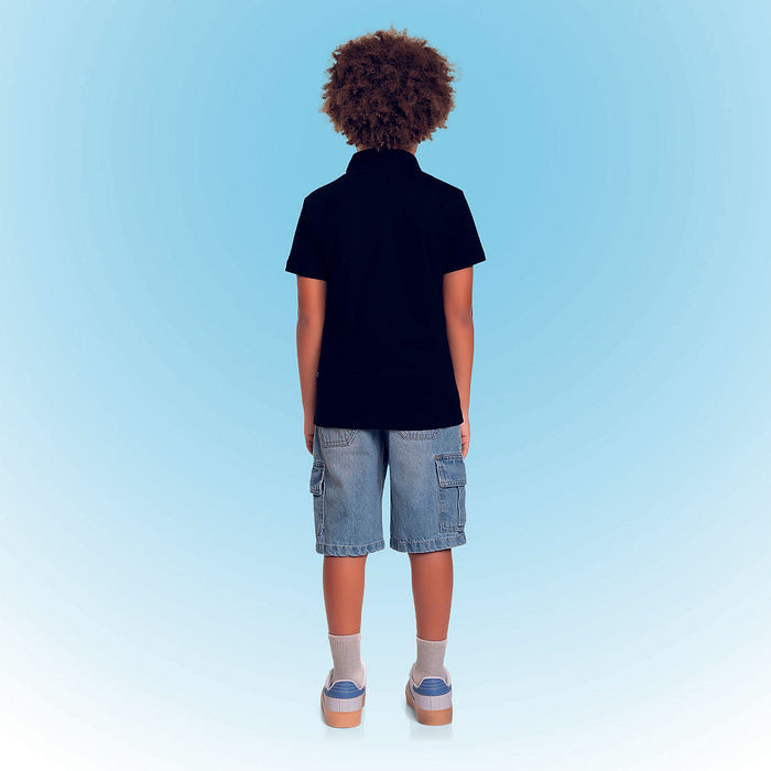 Camisa polo em meia malha