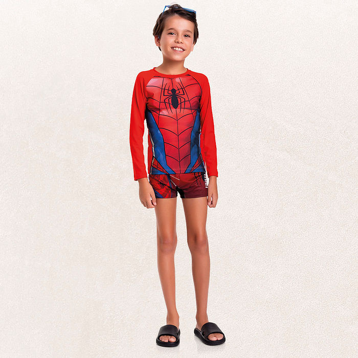 Camiseta manga longa homem-aranha praia