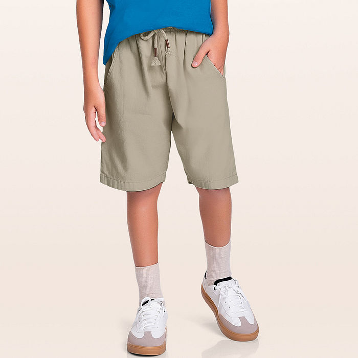 Bermuda em sarja queen com cadarço decorativo