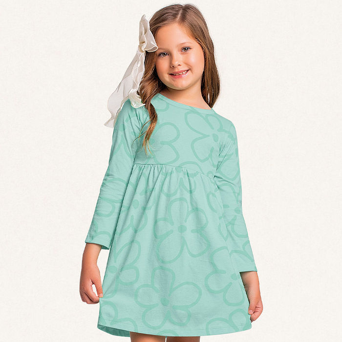 Vestido em meia malha grandes flores