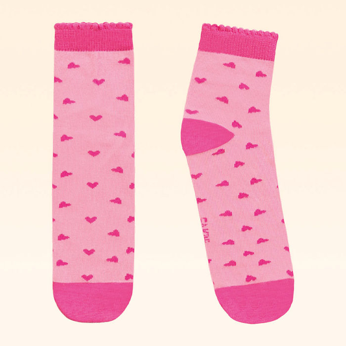 Meia cano curto mini coração