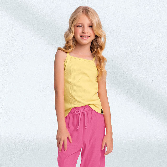 Regata de alça fina em ribana 2x1