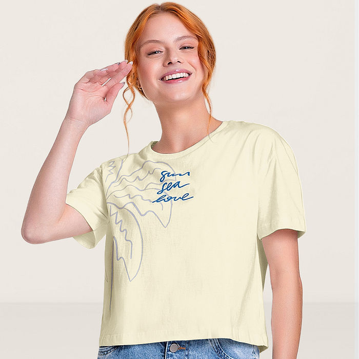 Blusa palmeira em meia malha