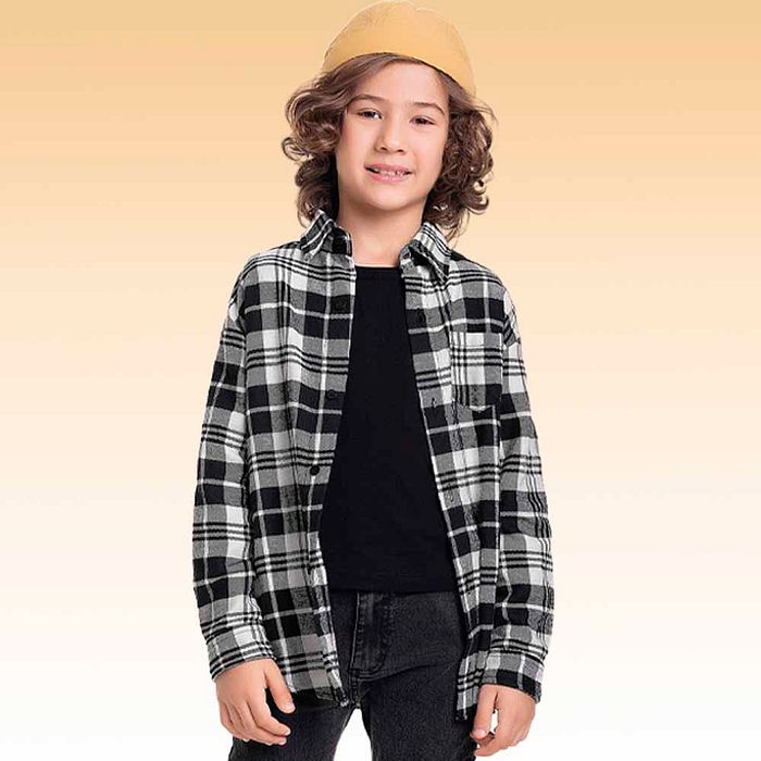 Camisa manga longa em tecido xadrez Joy Zelo