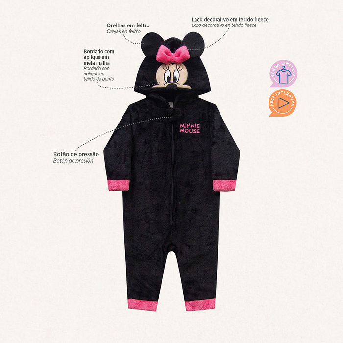 Kigurumi Minnie em fleece
