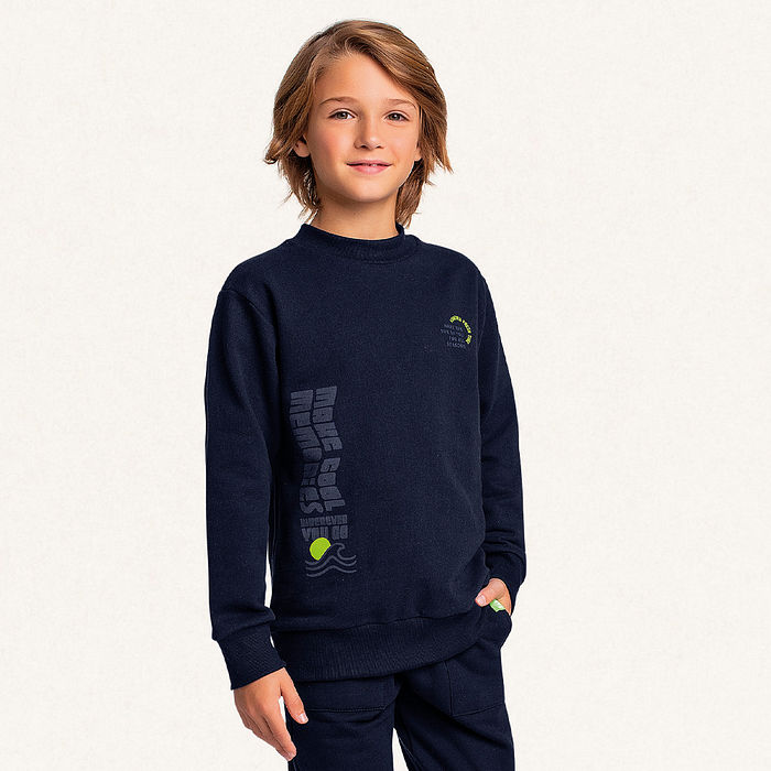 Conjunto blusão e calça em moletom cool memories