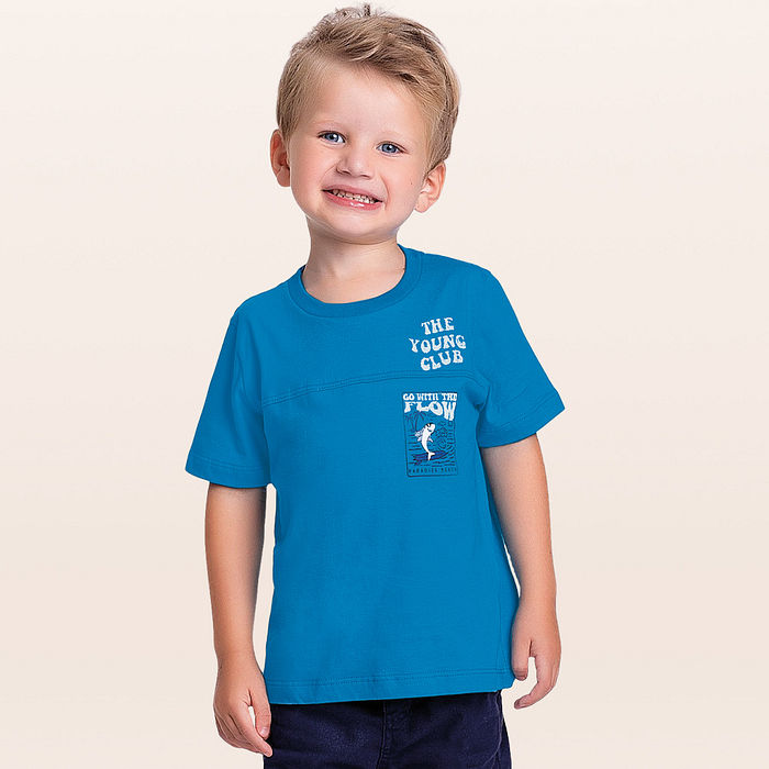 Camiseta em meia malha tubarão