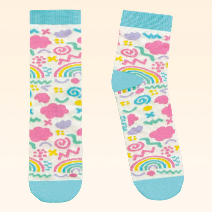 Meia cano curto rainbow