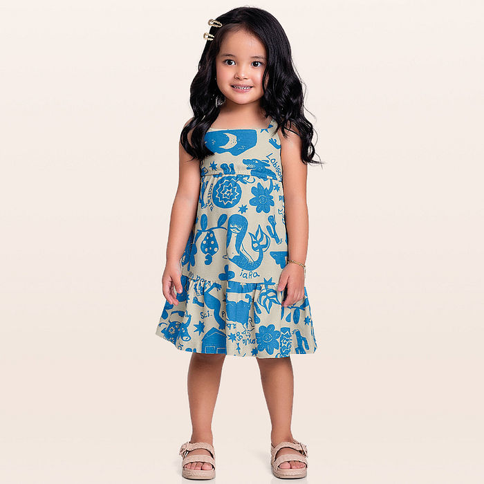 Vestido em malha florence folclore