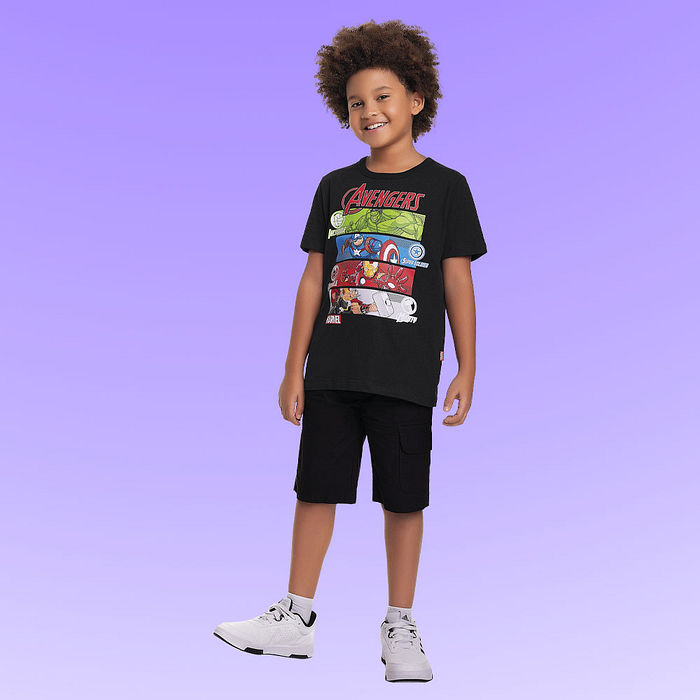 Camiseta em meia malha Os Vingadores