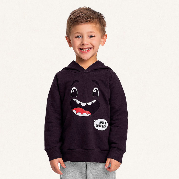 Conjunto blusão com capuz e calça em moletom