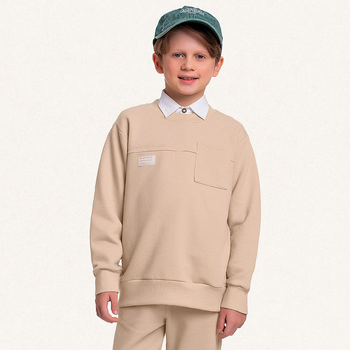 Conjunto blusão e calça em moletom piquet com bolso