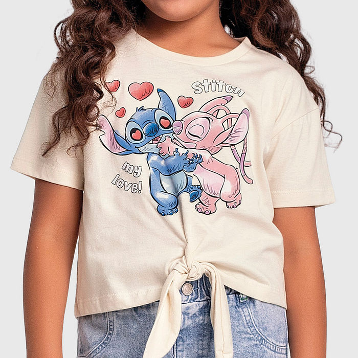Blusa em meia malha com amarração Stitch
