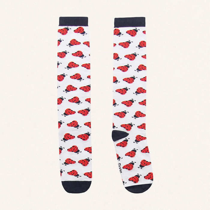 Meia 3/4 mini joaninhas