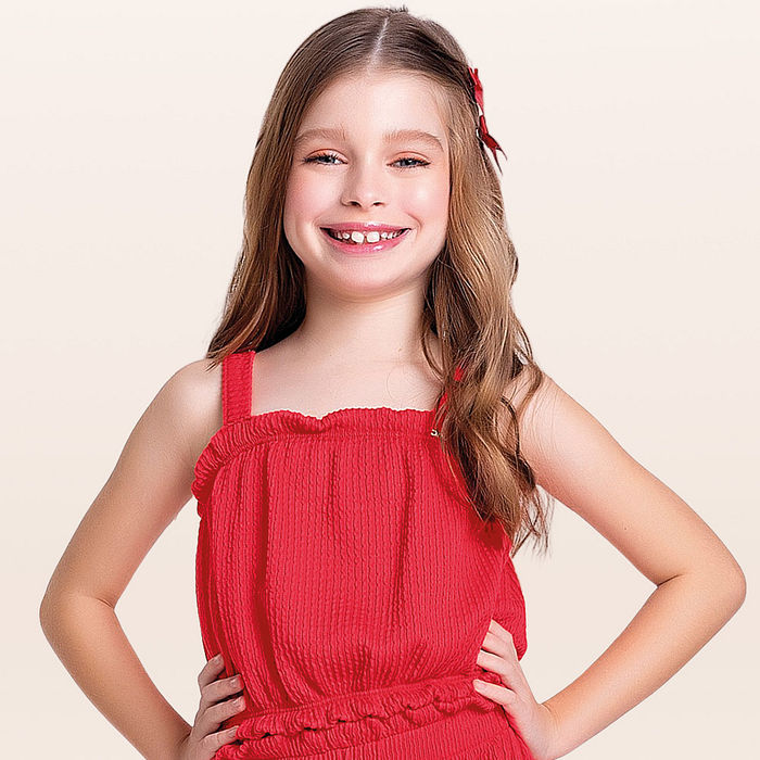 Conjunto cropped e calça pantalona em malha candy