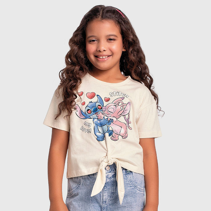 Blusa em meia malha com amarração Stitch