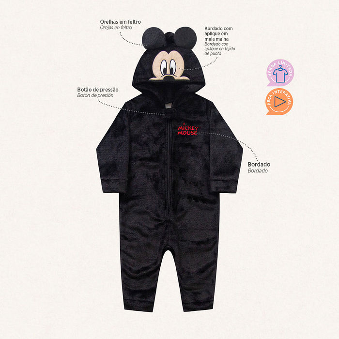 Kigurumi Mickey em fleece