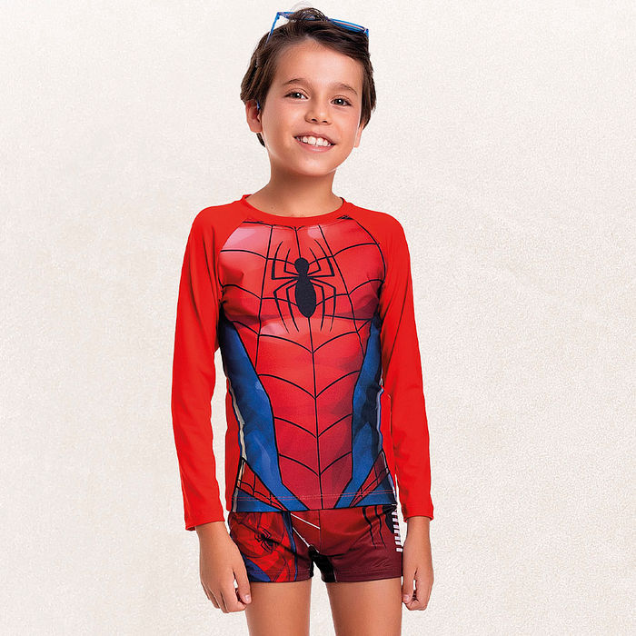 Camiseta manga longa homem-aranha praia