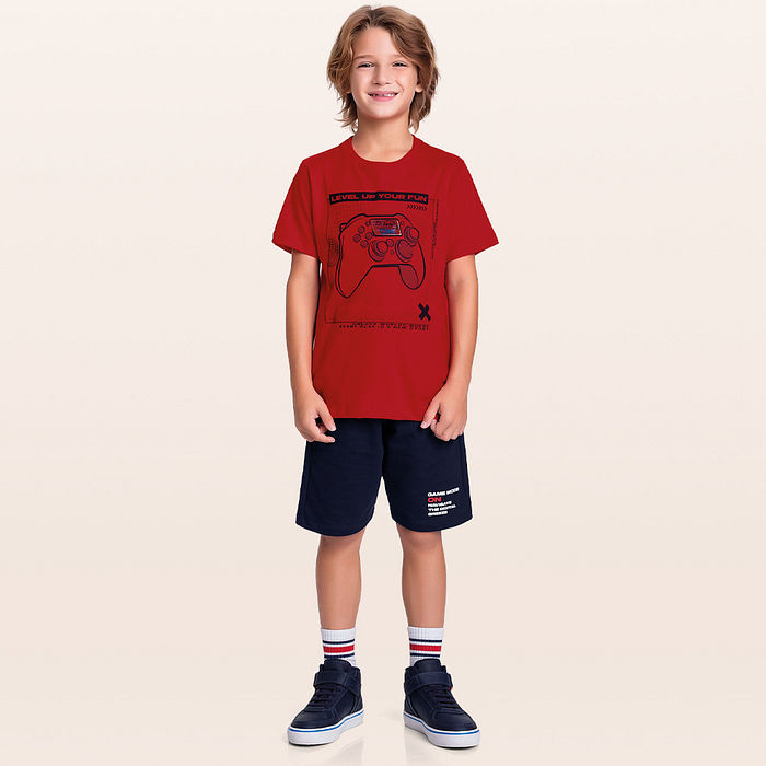 Conjunto camiseta e bermuda video game