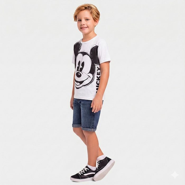Camiseta manga curta infantil Mickey