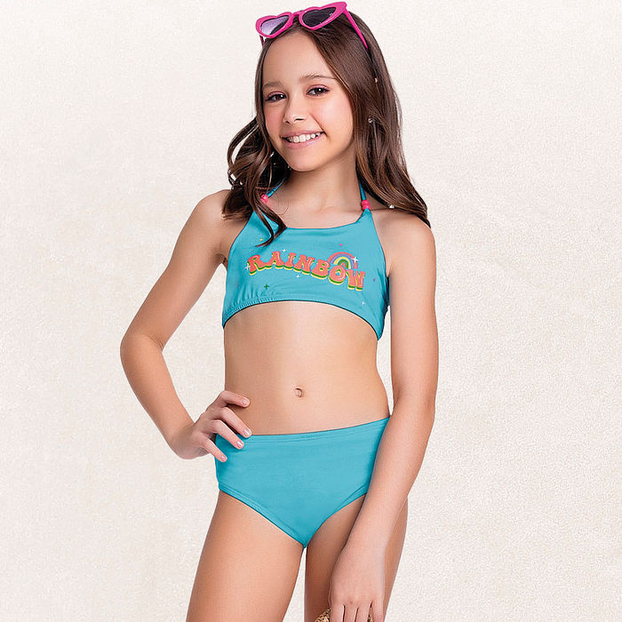 Conjunto biquíni top e calcinha rainbow