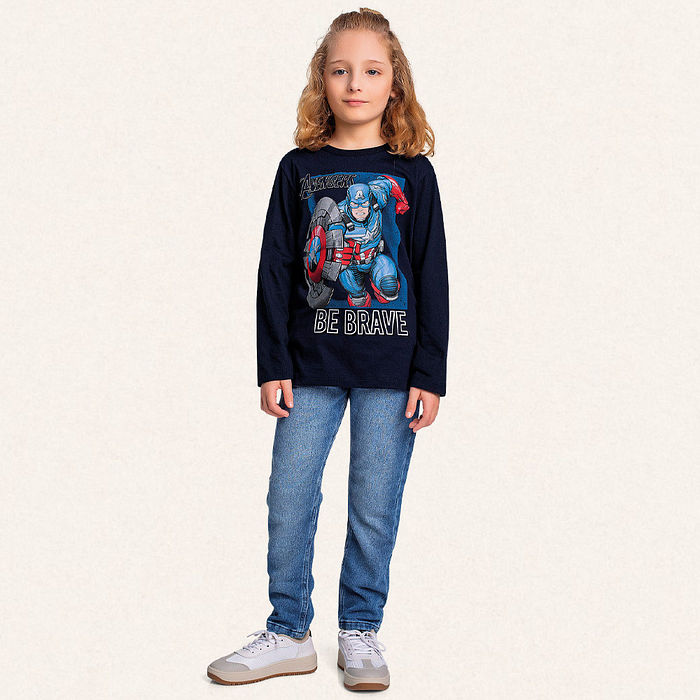 Camiseta manga longa em meia malha